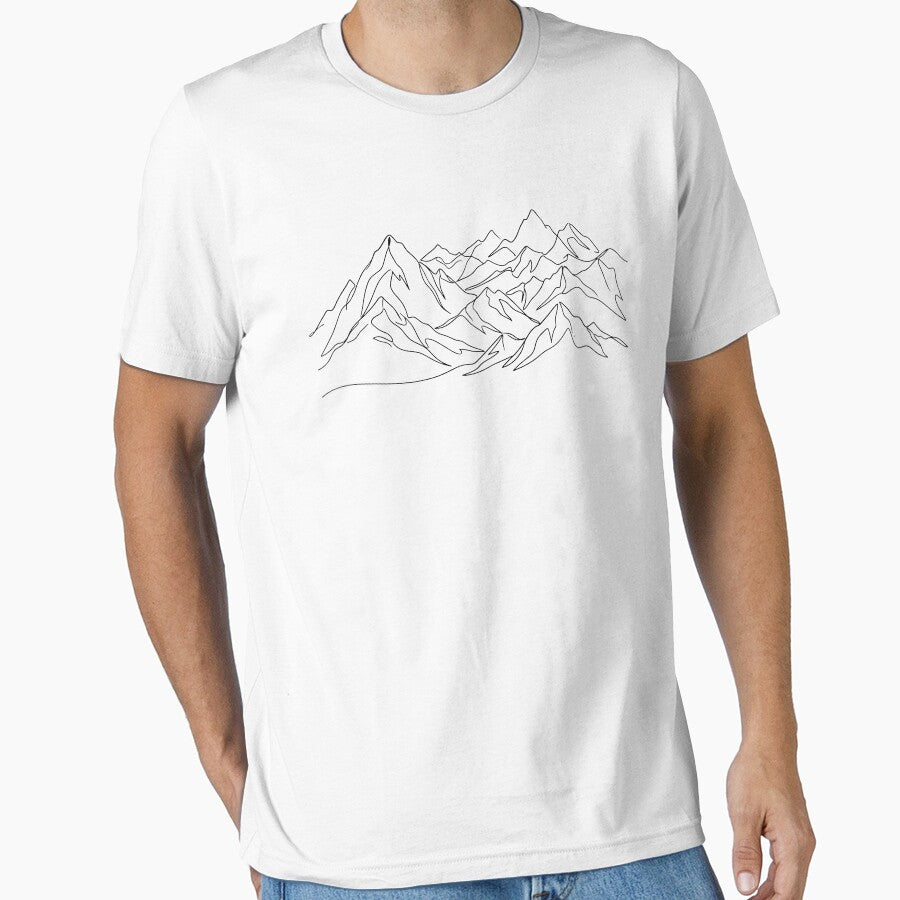 Minimalist Mountain Range Line Art Smoky Mountains Boho Style by Yellowriversss