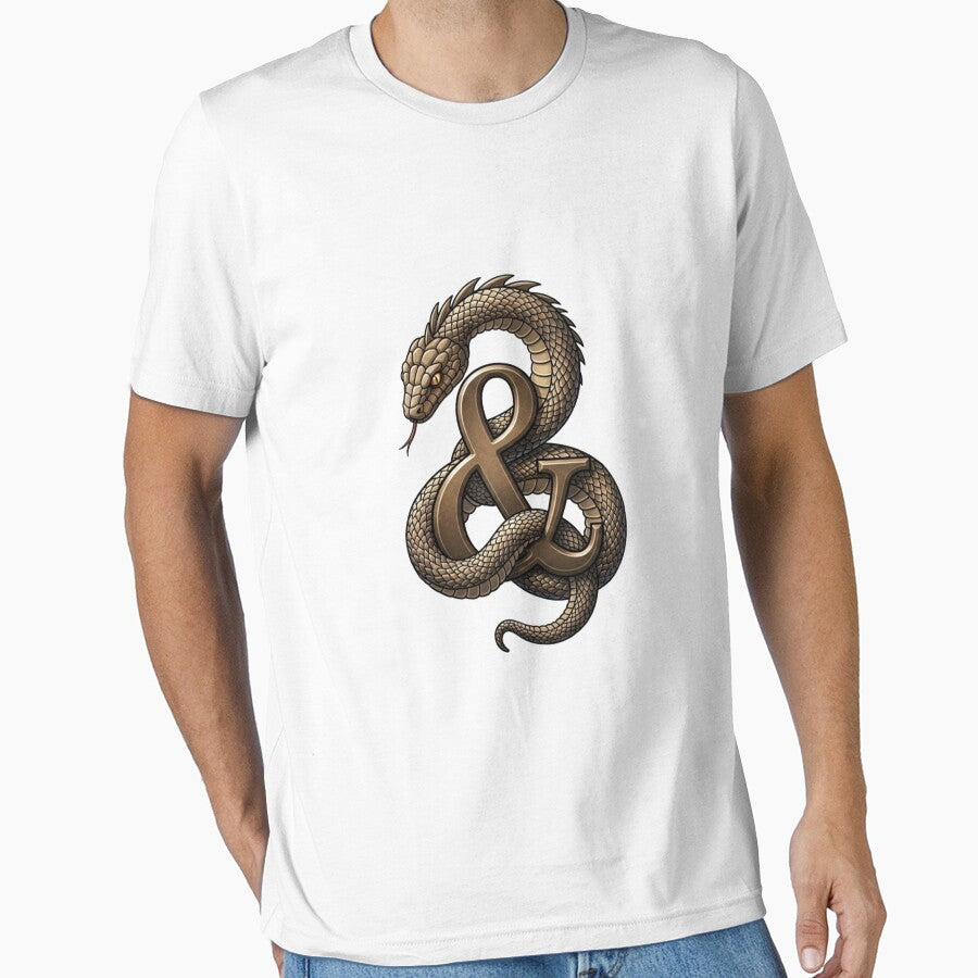 Gothic Serpent & Ampersand Mystical Dark Academia Art & Fantasy Snake Illustration by Tofimo