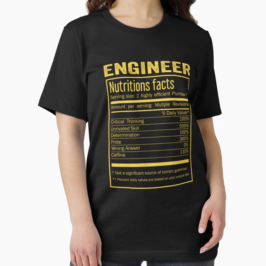 Mens Womens engineer birthday Gifts Shirt,Cool engineer Funny Nutrition Facts Mens Womens Christmas Fathers Days Gift, engineer Nutrition Facts by xlnv