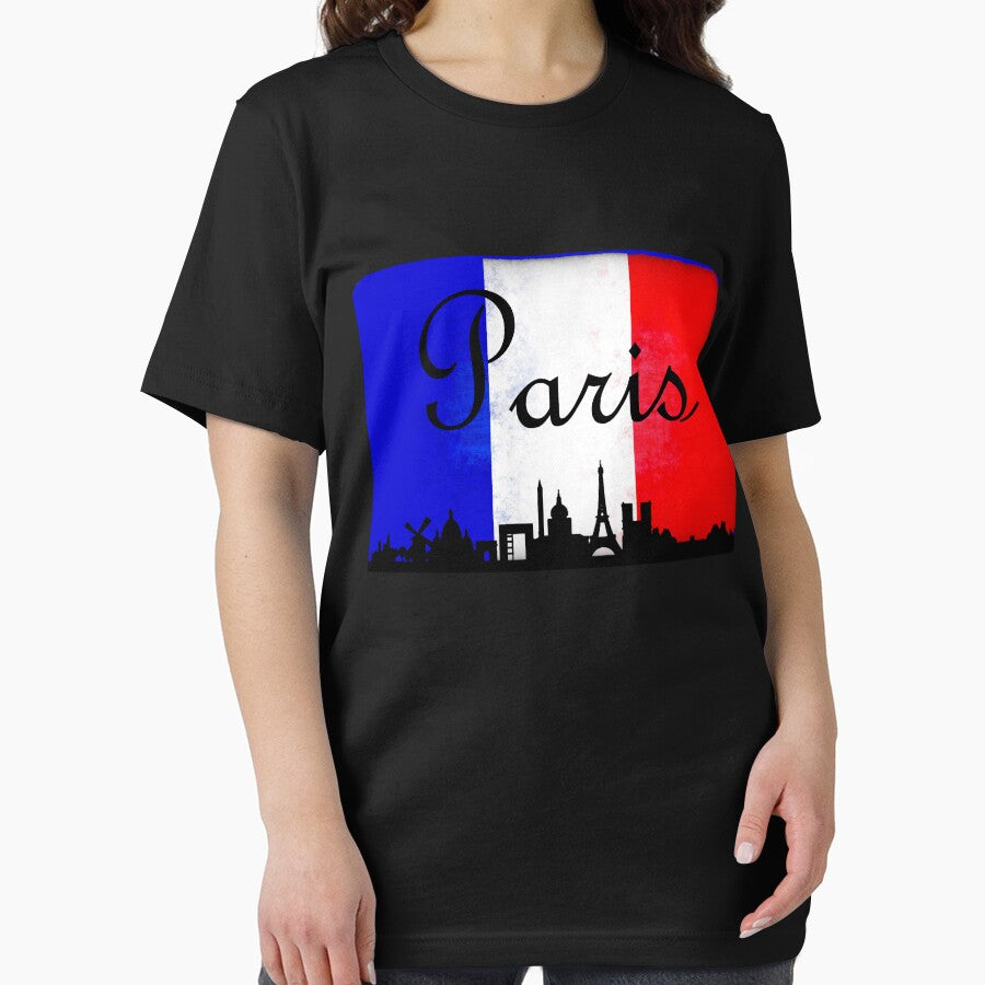 Paris France City Skyline Silhouette French Flag by LarkDesigns