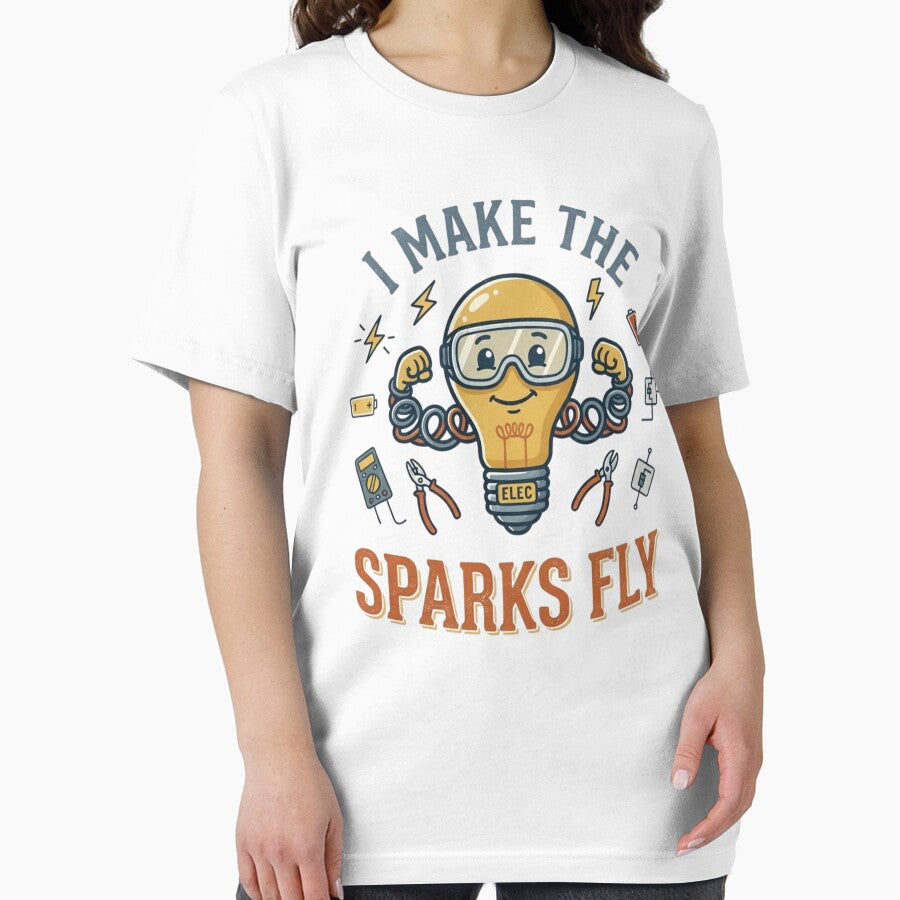 I Make the Sparks Fly Funny Electrician Light Bulb Vintage Design by KreatoLab