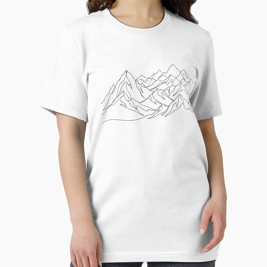 Minimalist Mountain Range Line Art Smoky Mountains Boho Style by Yellowriversss