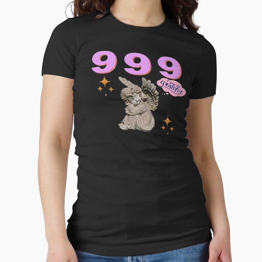 999 Angel Number Design | Aesthetic | Manifest | Manifestation | Grateful | Angels | Spiritual | Gratitude Journals | Pink |  tshirts, mugs, stickers, posters by TeenLake