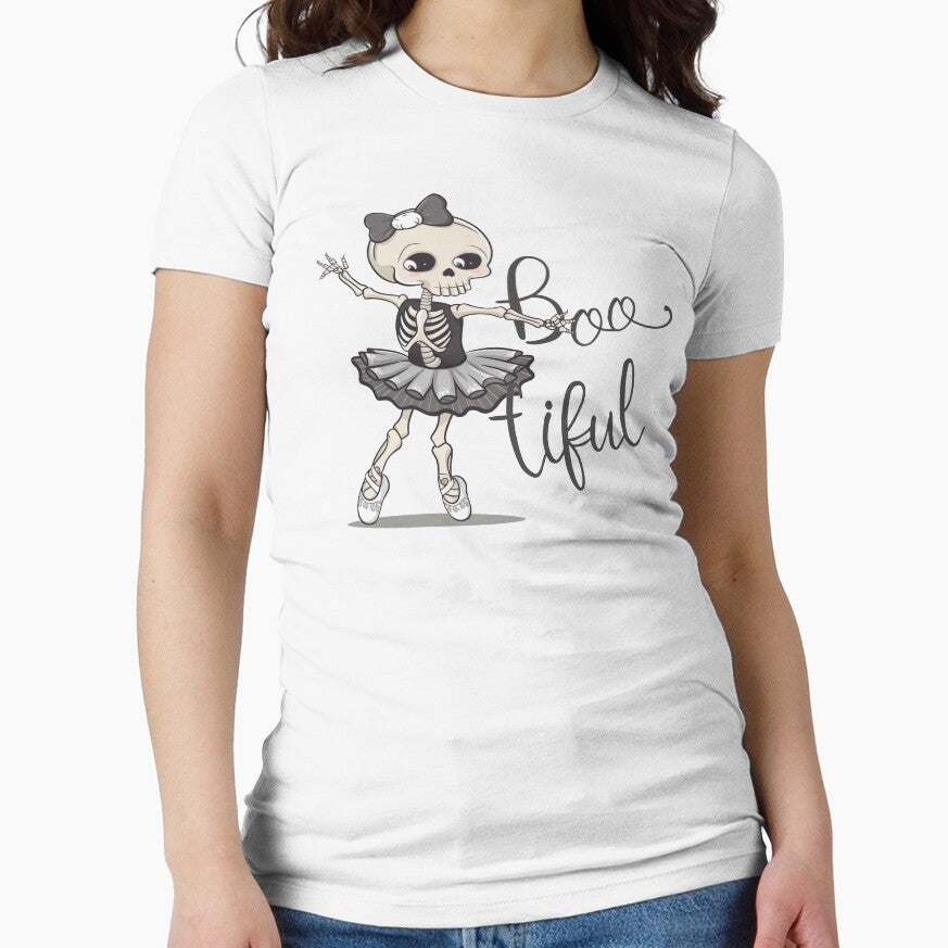 Boo-tiful Ballerina Skeleton: Playful Halloween Design by KennerTH