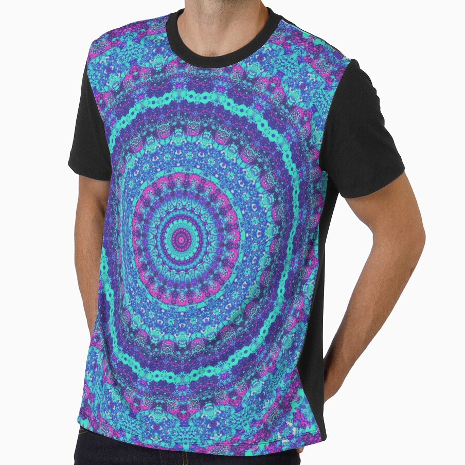 Abstract mandala of friendship in pink and blue. by cr6zym1nd