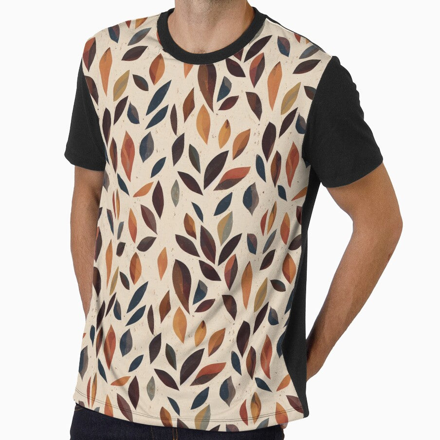 Asymmetrical Boho Leaves Pattern - Dark Leaves on Beige Background by kougan