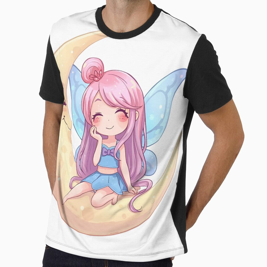 Cute fairy on a crescent moon by SimonsDesignArt