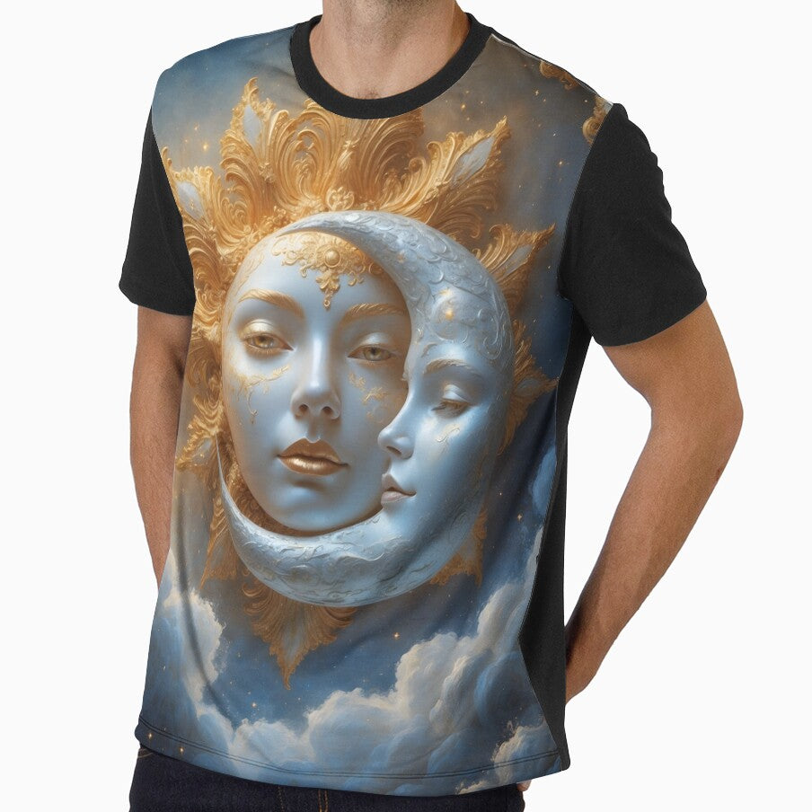 Golden Equinox - Celestial Sun and Moon Art by LaLi Designs by LaLi-Designs