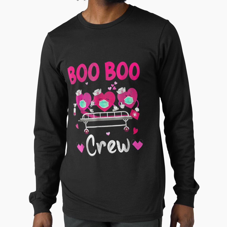 Plaid Boo Boo Crew Valentines Day Heart Nurse Wearing Mask by vergielx