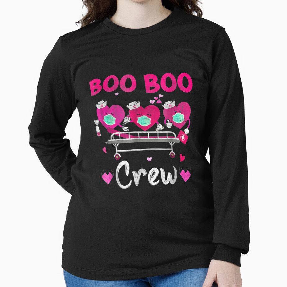 Plaid Boo Boo Crew Valentines Day Heart Nurse Wearing Mask by vergielx