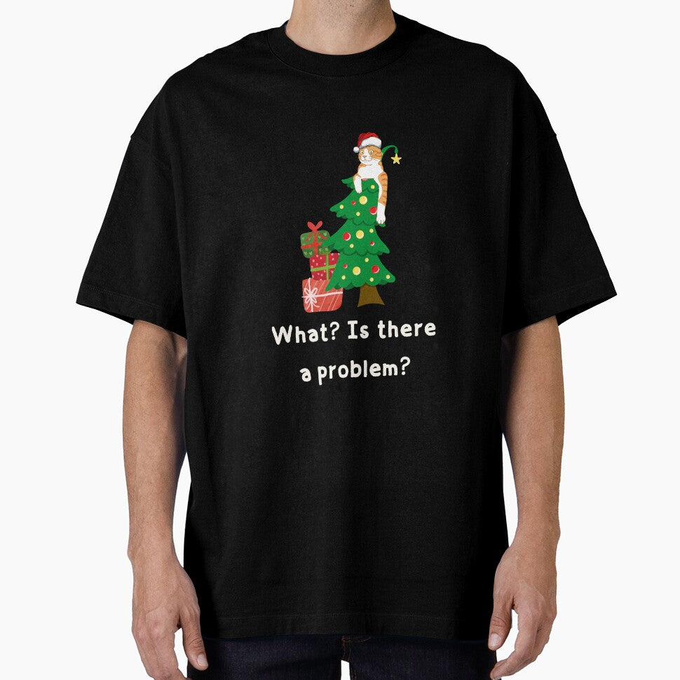 Funny Orange Cat on Christmas Tree - Sarcastic Ginger Cat by Cat Stories