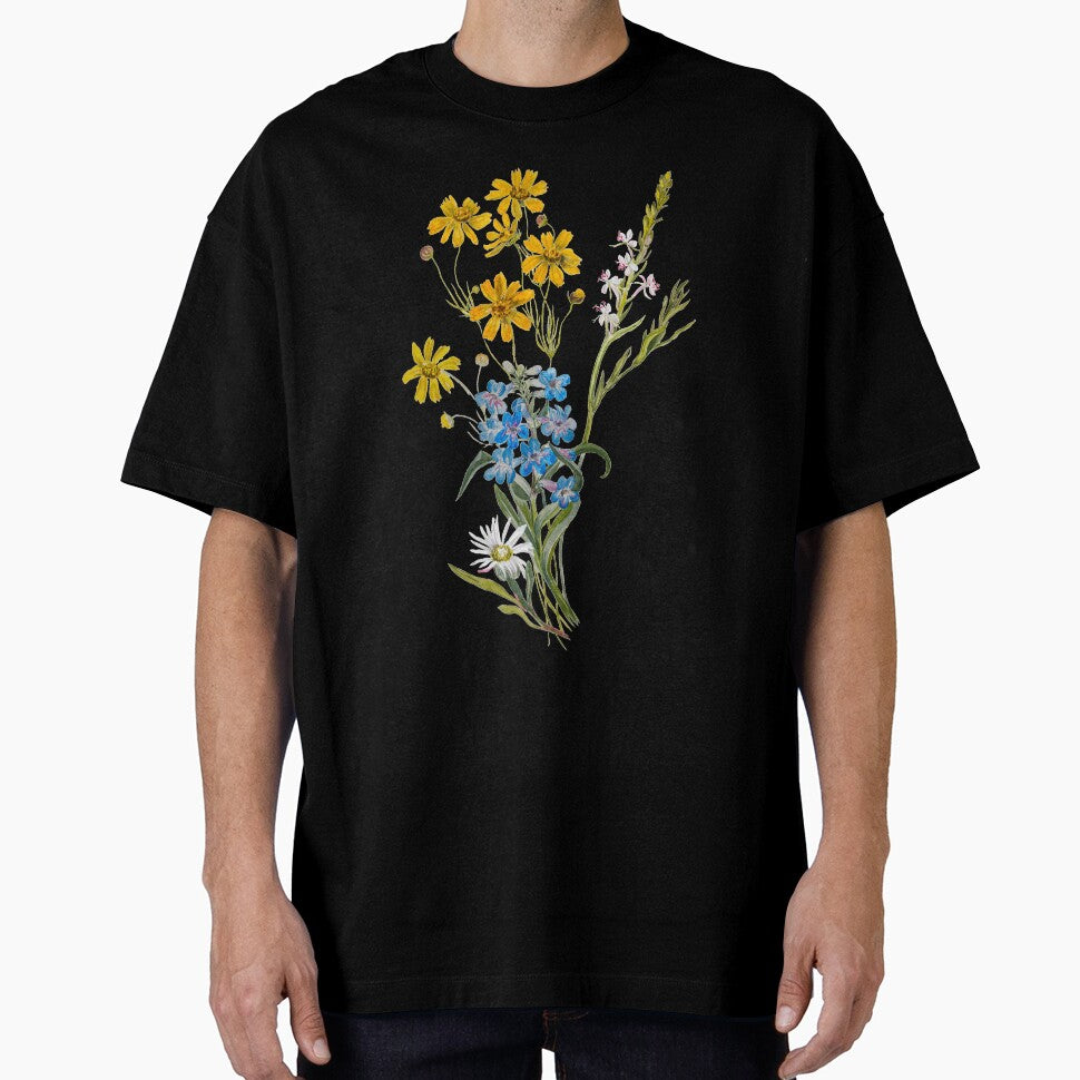 Yellow, White And Blue Flower Bouquet Illustration by ClassicRose