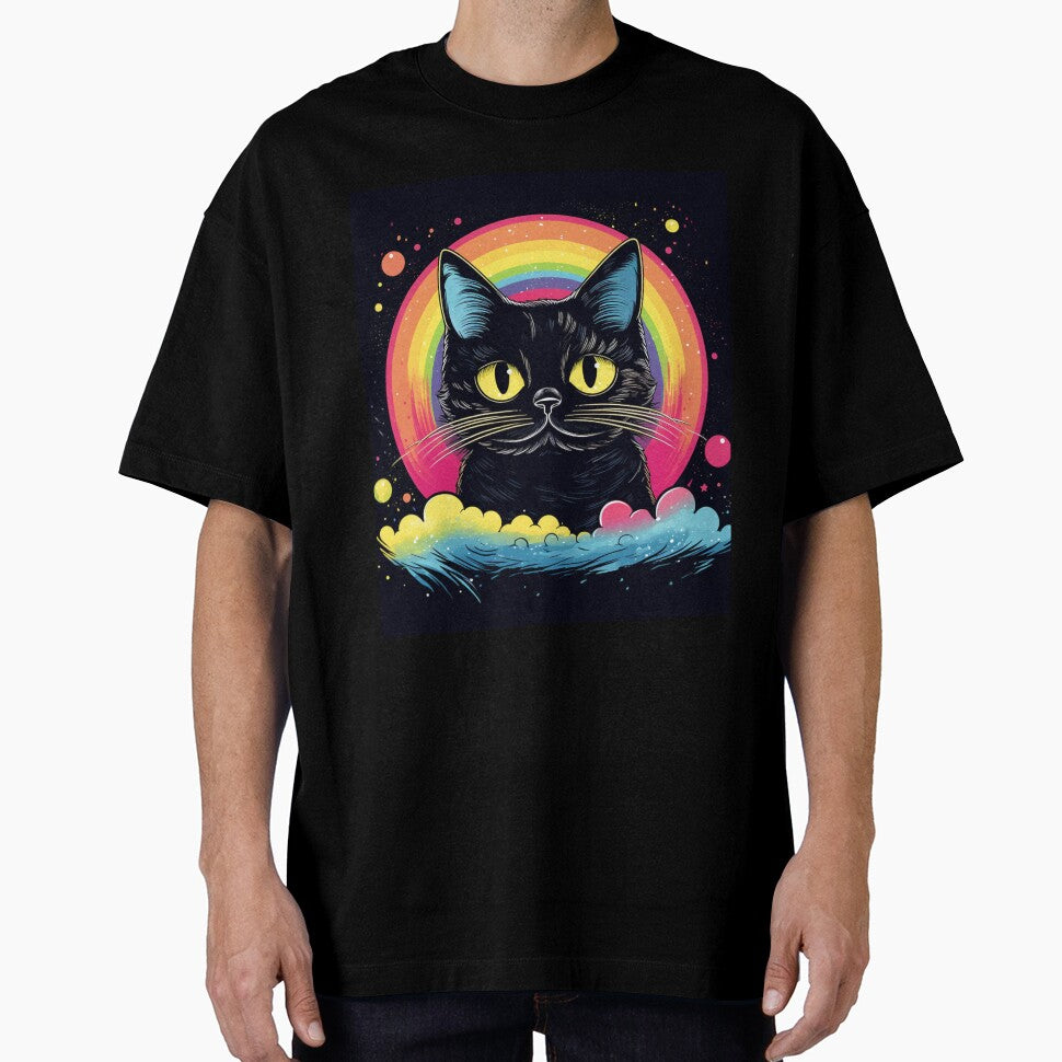 Rainbow black cat by Mikakujumi