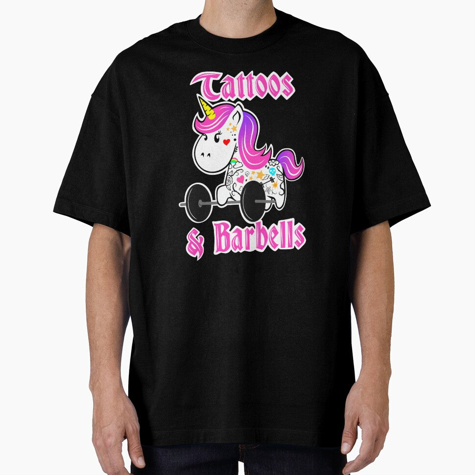 Fitness girl, barbell unicorn, tattoos and barbells by Tim Addison
