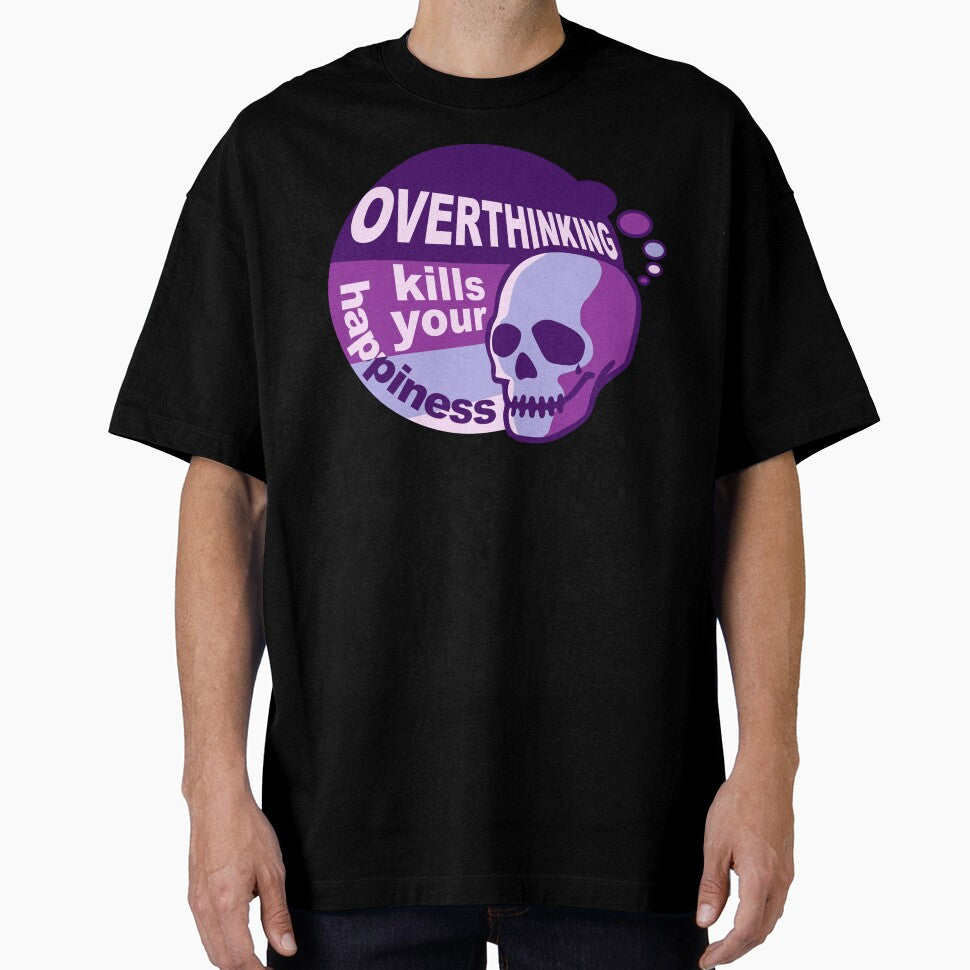 Overthinking kills your happiness Retro style Purple by Skulls & Calaveras