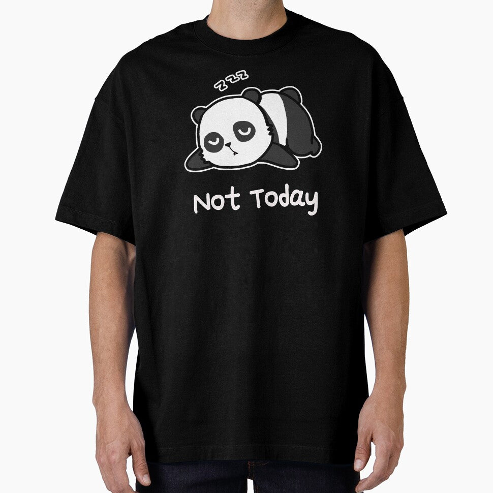 Cute and Funny Lazy Panda Not Today Design by Noodle Doodle