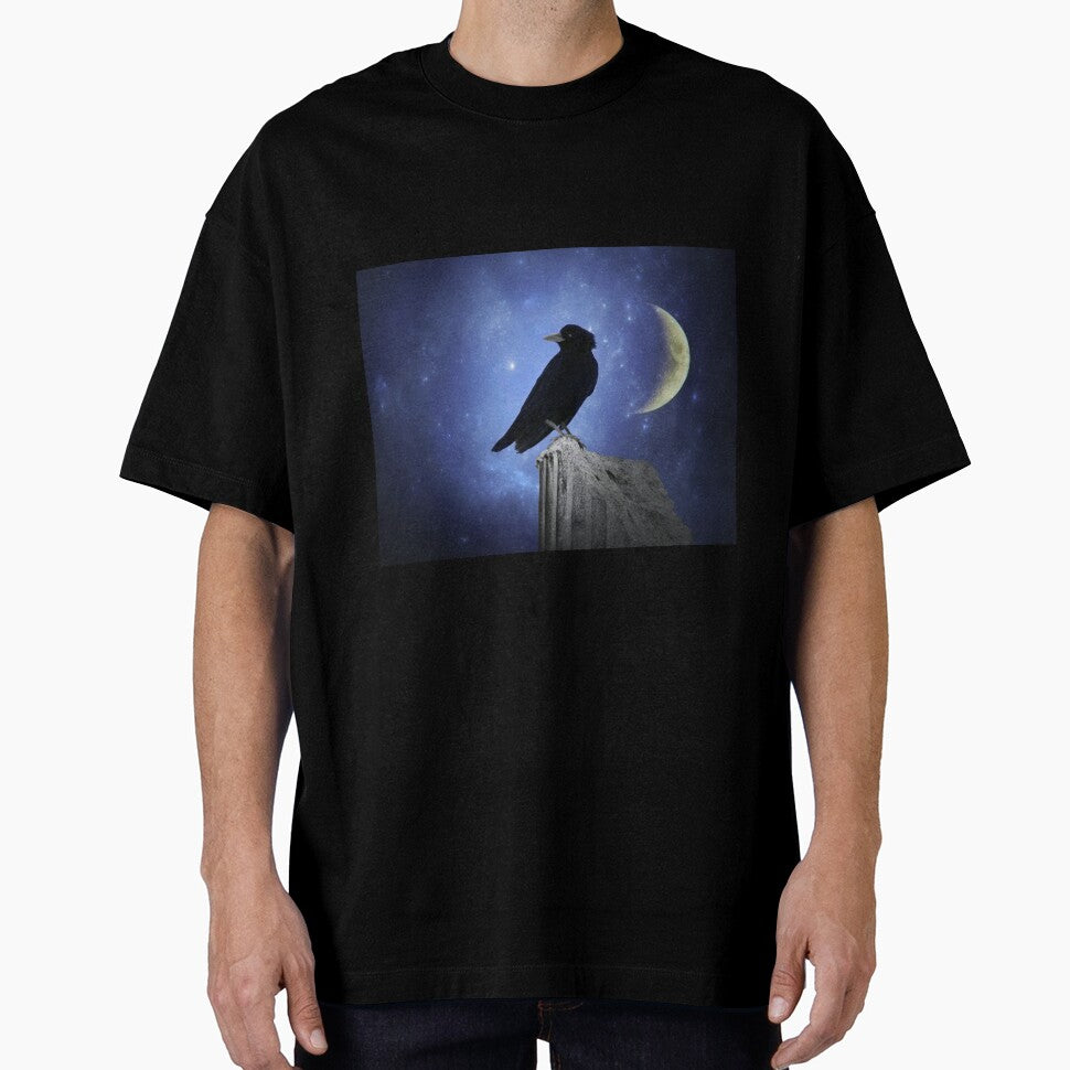 Crow And A Crescent Moon by gothicrow