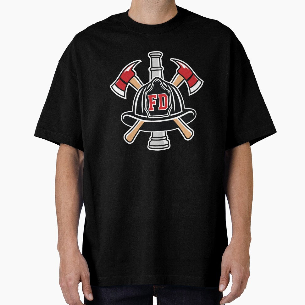 Firefighter Helmet Crossed Axes - FD Badge by Marshallamoakohene