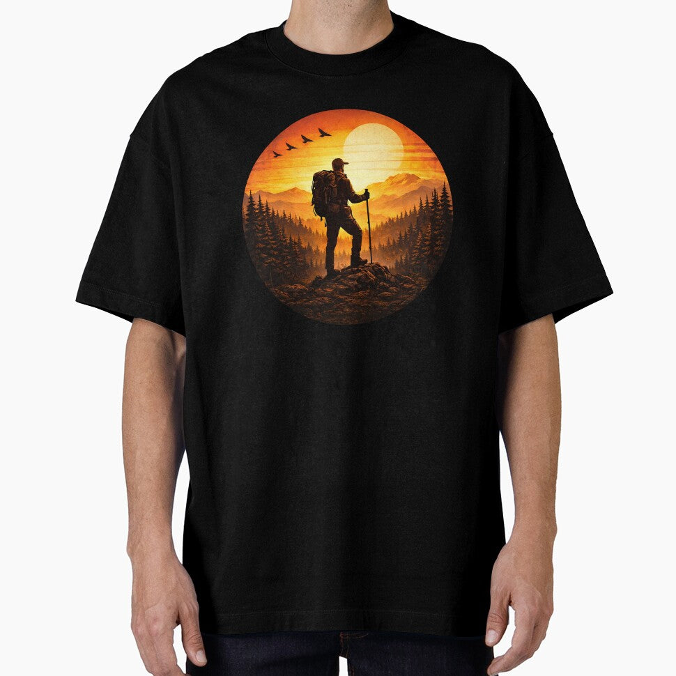 Minimalist Hiker Adventure Design – Elegant Mountain Explorer Silhouette, Wanderlust Typography, Modern Outdoor Art by Digital Culture Studio