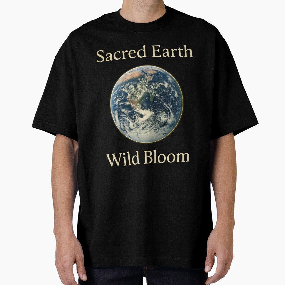 Sacred Planet, Bold Bloom – Cosmic Earth Love Design by AATGShop