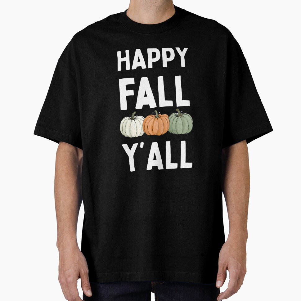 Happy Fall Y’all Pumpkin by SebisTshirts
