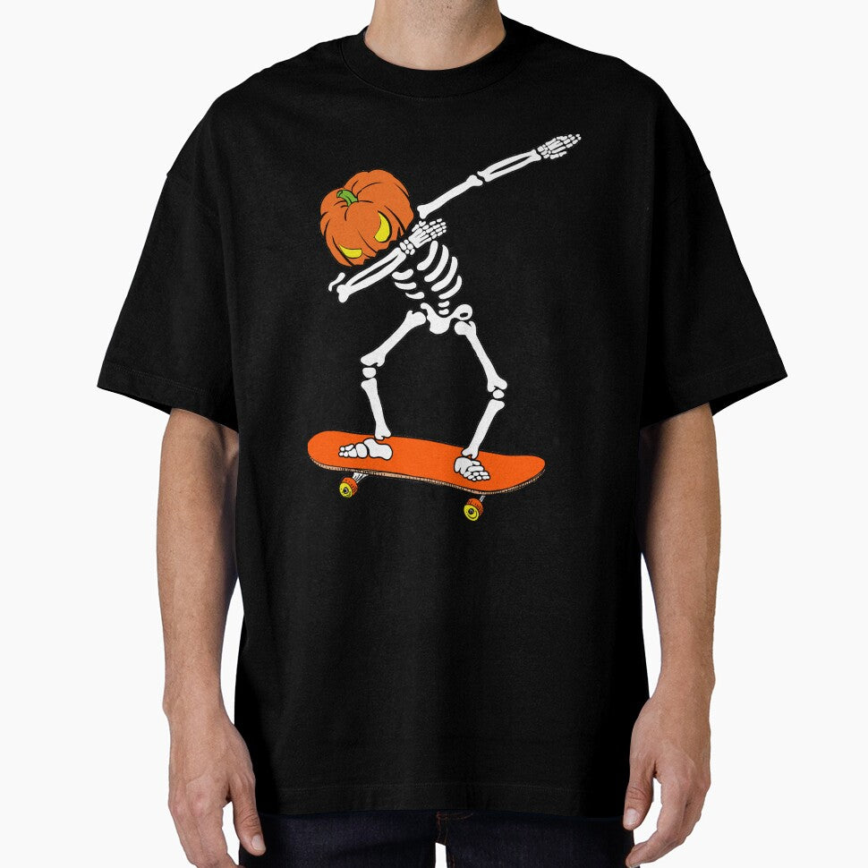 Dabbing Skeleton Skateboard Pumpkin Halloween Costume by Andree Lee