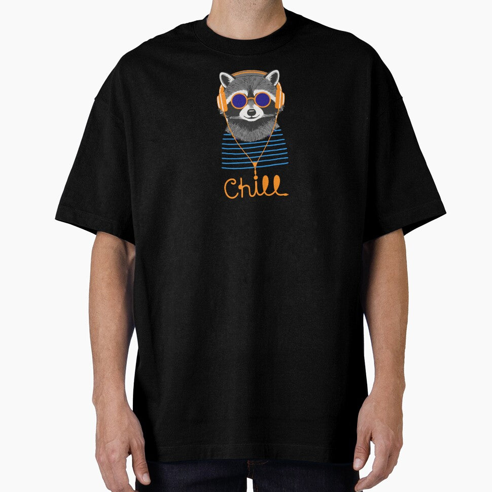 Chill Raccoon With Headphones Illustration by RDesignFactory