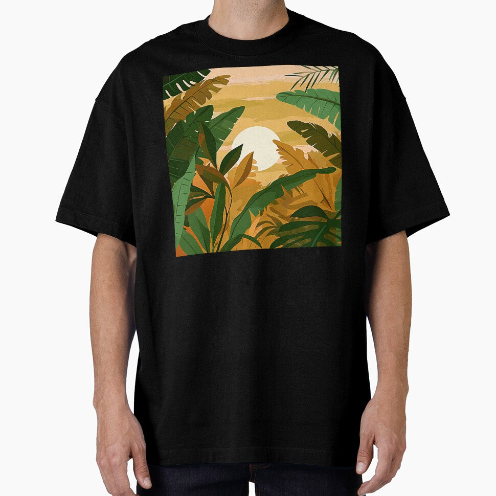 Fantasy Boho View Of Sunset Through Palm Leaves by DEC02