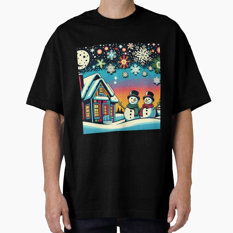 Christmas Vintage Snowmen in front of home ,Christmas Snowmen ,christmas retro,Christmas Vintage by Expressions-Sel
