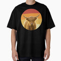 cute highland cow vintage retro face by alaechamlal