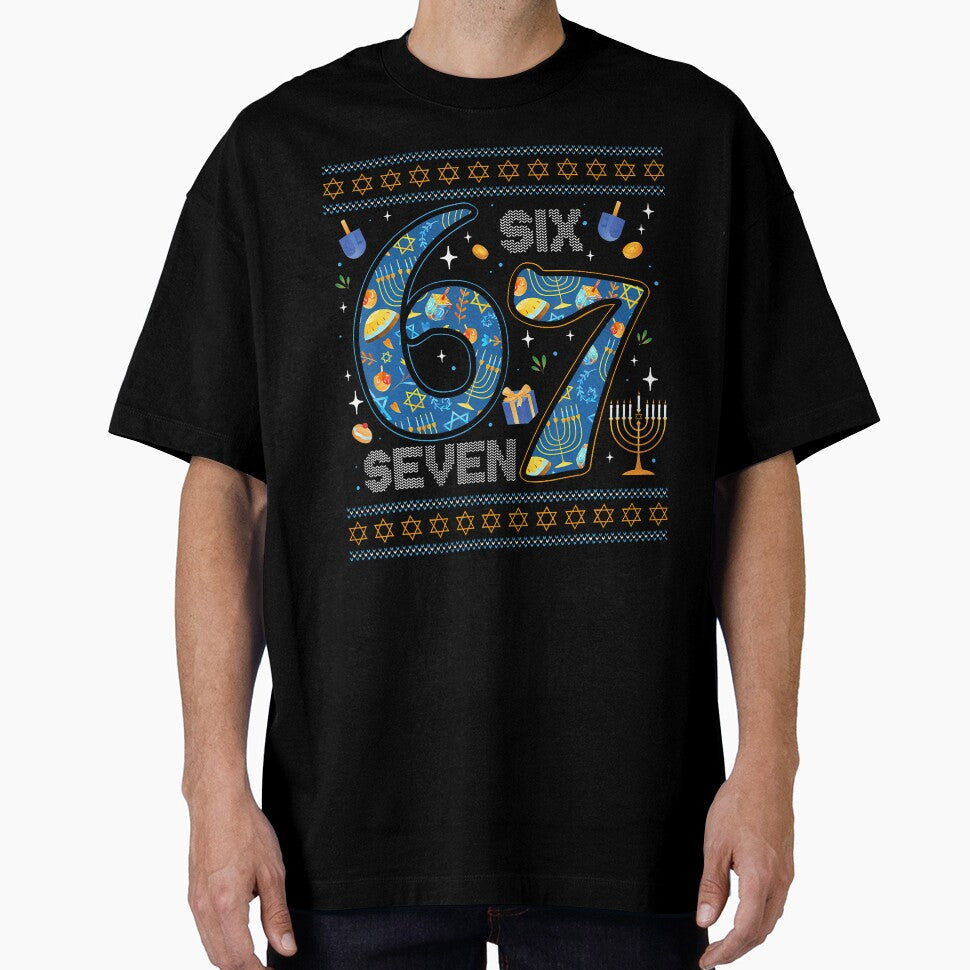Hanukkah 67 Festive Dreidel Ugly 	 Jew Six Seven 6 7 by DesireeAngela1
