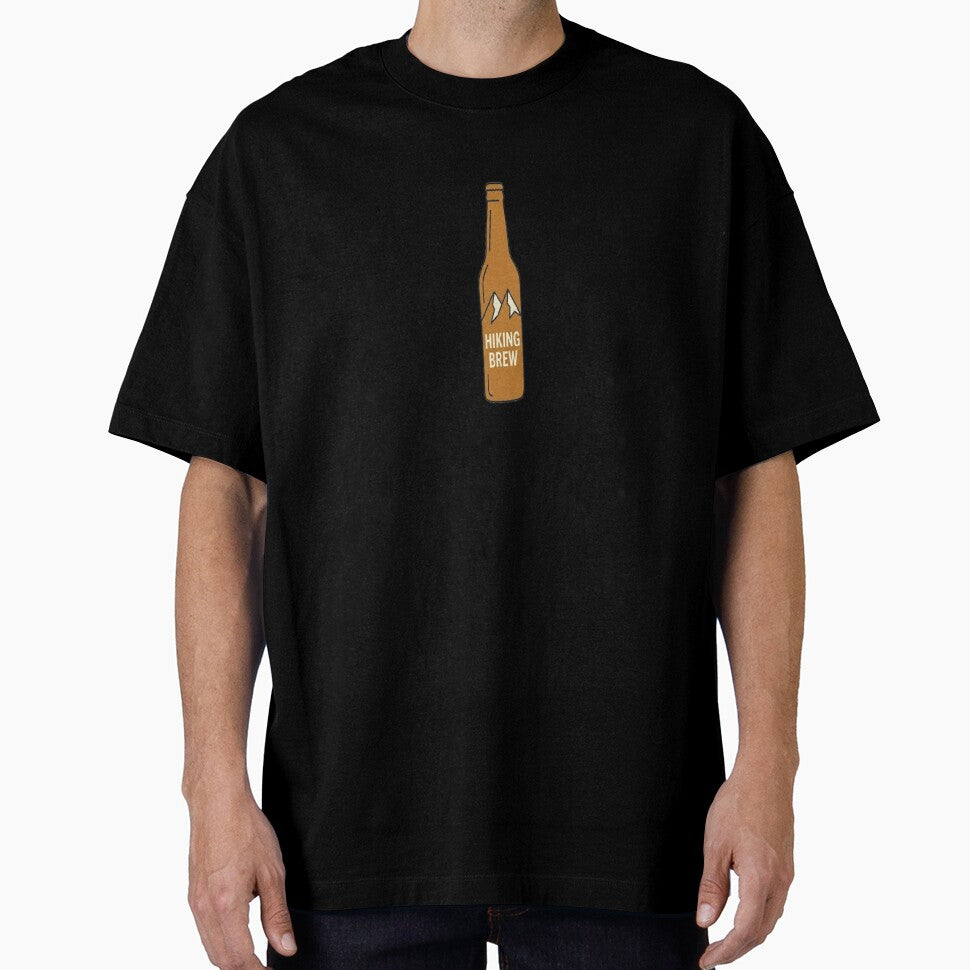 Hiking Brew Beer Bottle Sticker - Minimalist Mountain Art by ClaussShop