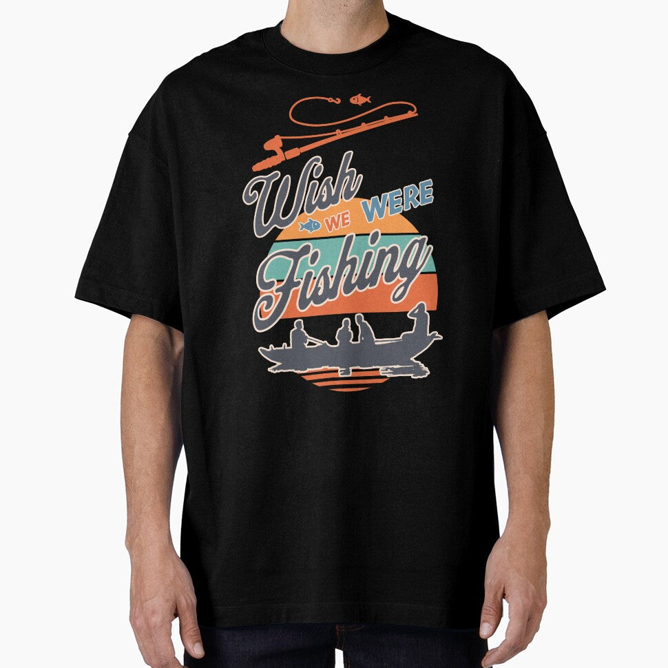 Wish We Were Fishing Retro Design by DesignByJMc