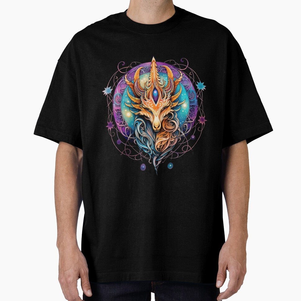 Celestial Aries Zodiac – Cosmic Ram Sacred Geometry Art by VinMerch