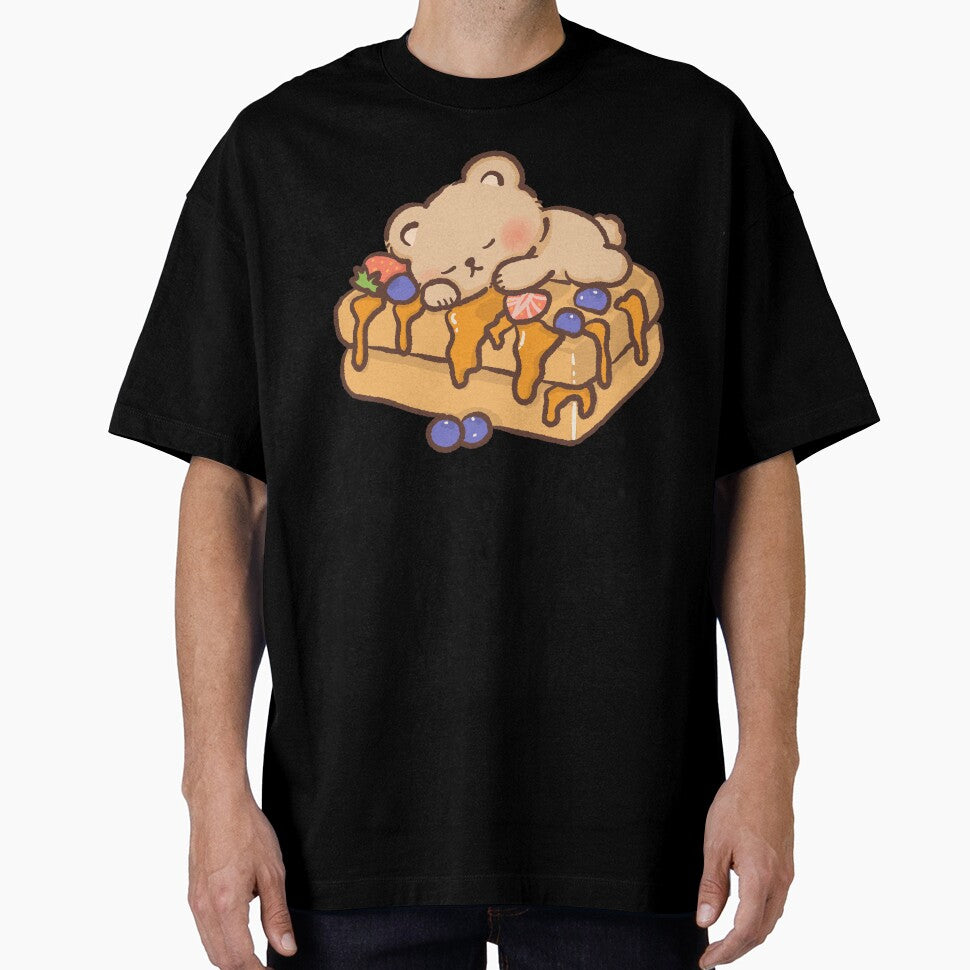 Sleeping Bear on Waffle Illustration by NadirJArt