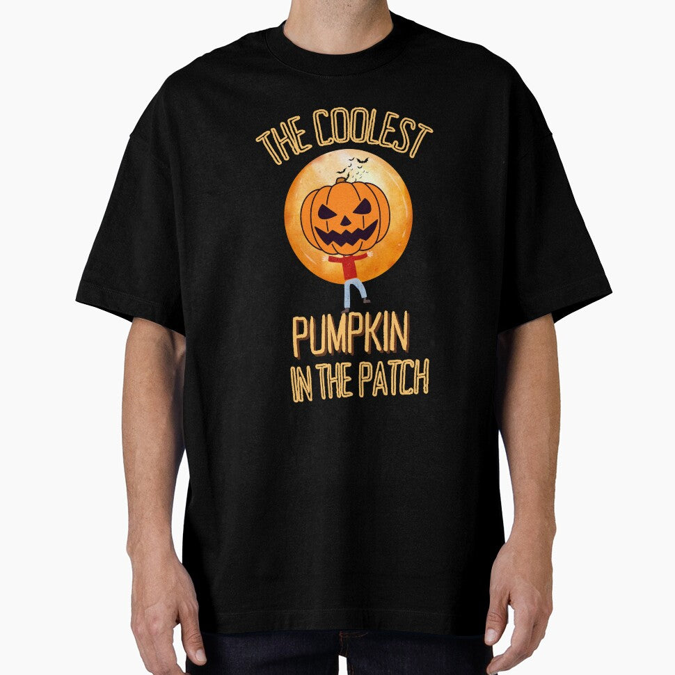 Coolest Pumpkin In The Patch | Pumpkin Man Jumping At A Full Moon Fun Halloween Spirit Design For Kids And Adults by House-Of-Pinto