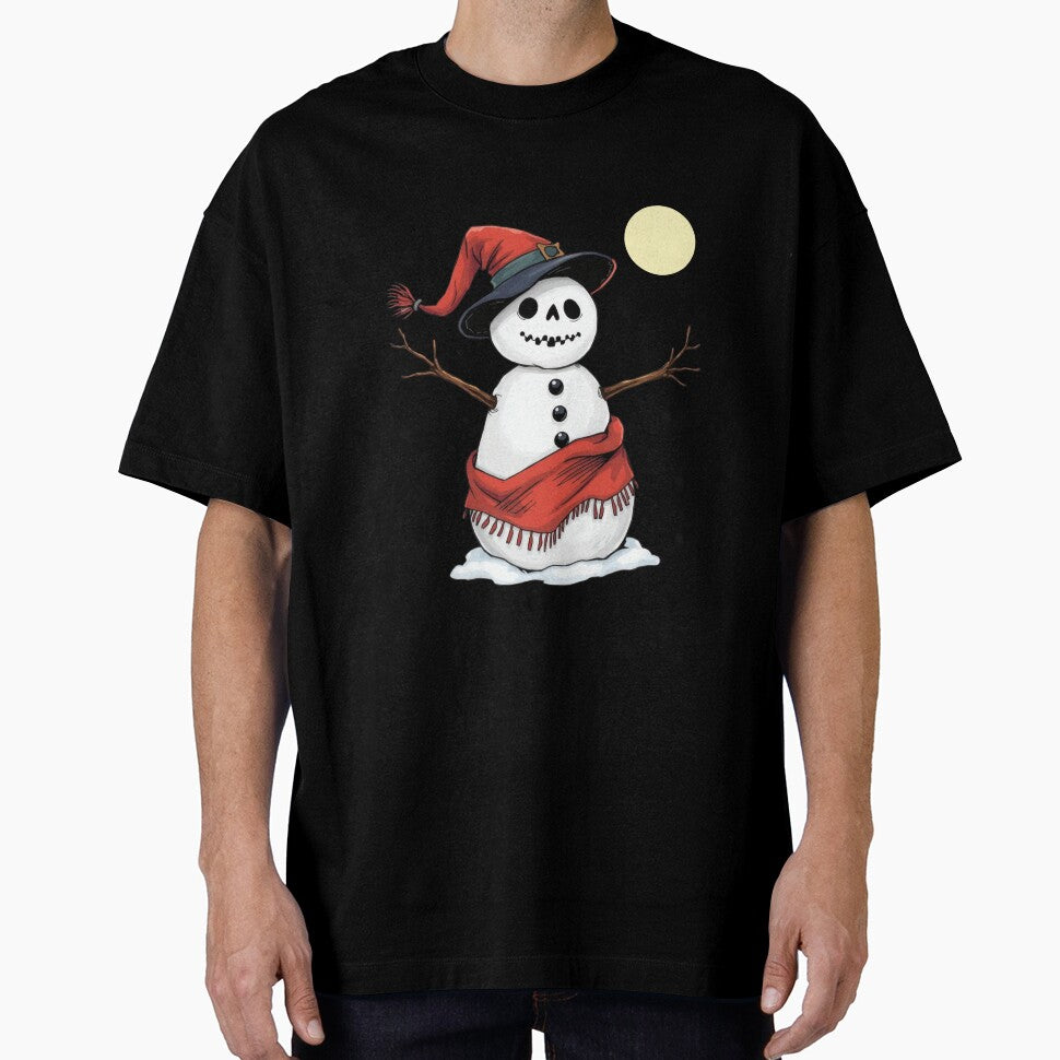 Spooky Snowman Under the Moon | Winter Decor by UnhingedBird