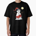 Spooky Snowman Under the Moon | Winter Decor by UnhingedBird