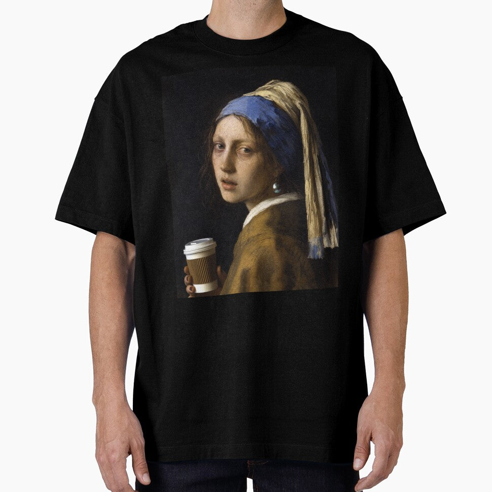 Girl with a pearl earring before her Coffee by abby-thorns