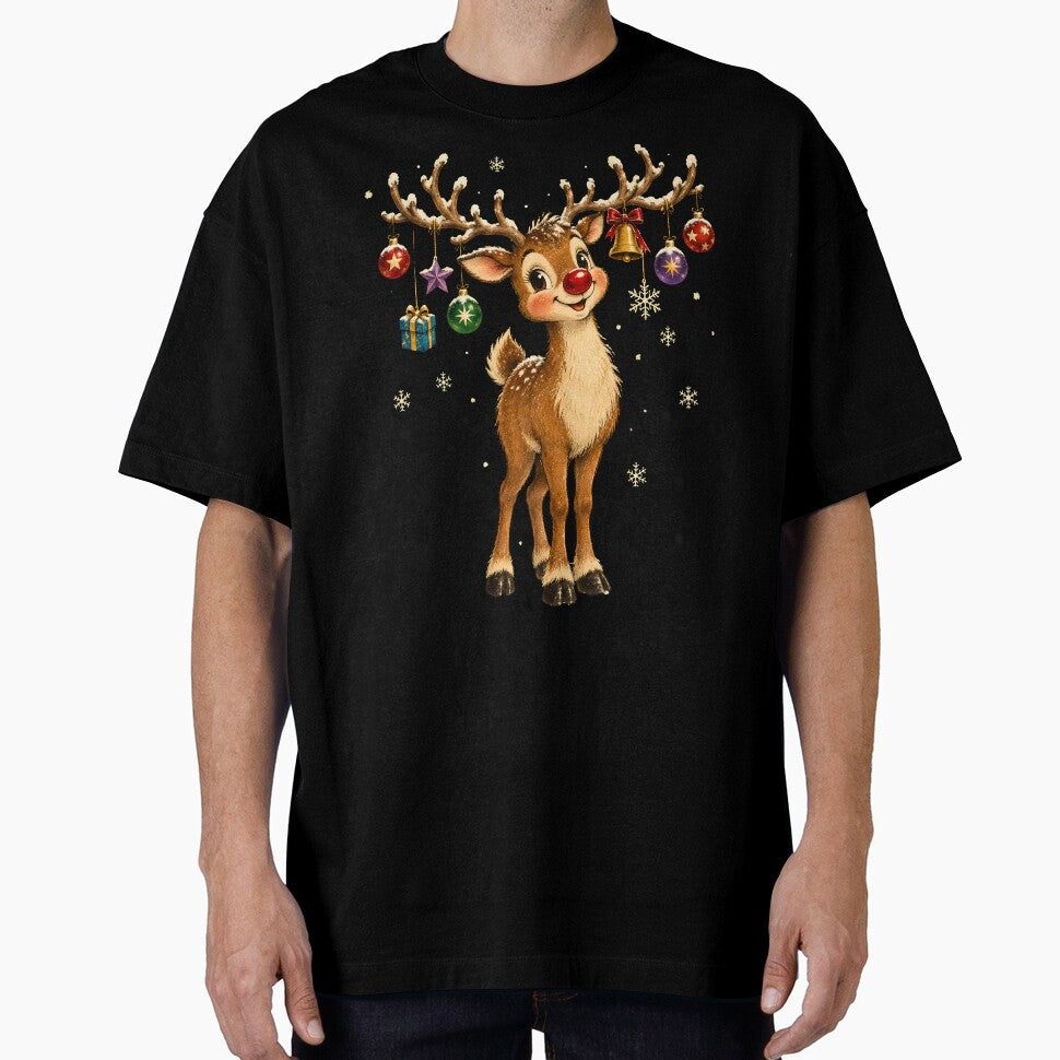 Cute Vintage Christmas Reindeer with Antler Ornaments by BumbleBloom7
