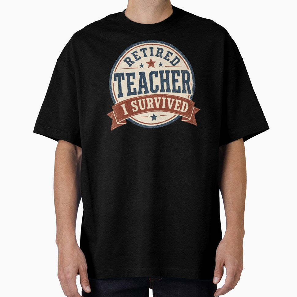 Retired Teacher I Survived Funny Vintage Gift by MehSupply