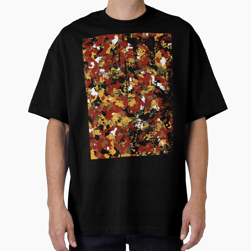 distressed t-shirt and camouflage shirt combined in red by SocialStreet