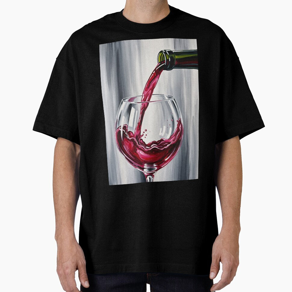 Red Wine Pour Splash Glass Painting by PixorStudio
