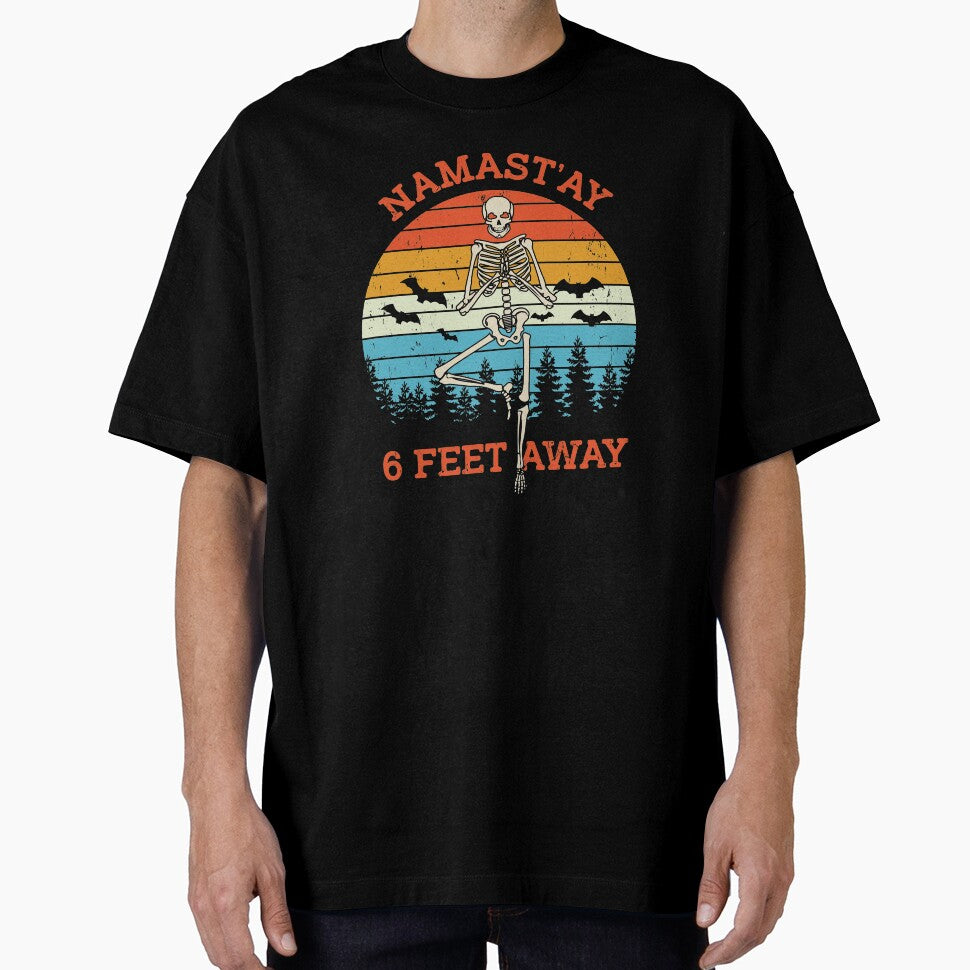 Namast'ay 6 feet away funny gift for yoga lovers by BRtisticDesigns
