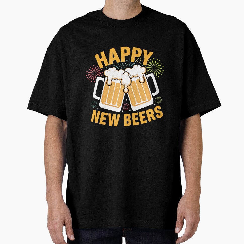 Happy New Beers Funny Beer Mugs Fireworks Celebration by Hananiah Merch