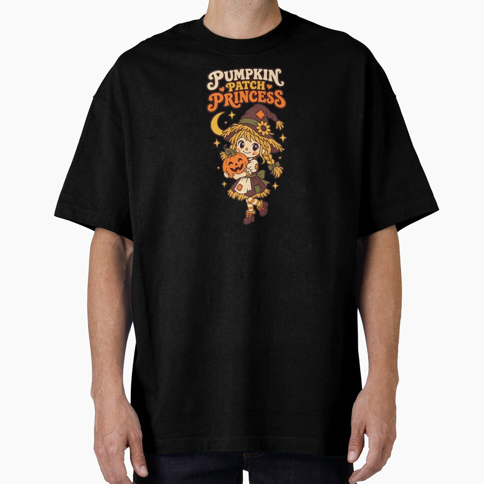 Pumpkin Patch Princess Cute Kids Halloween Scarecrow Girl Fall Pumpkin Design by VK Innovations