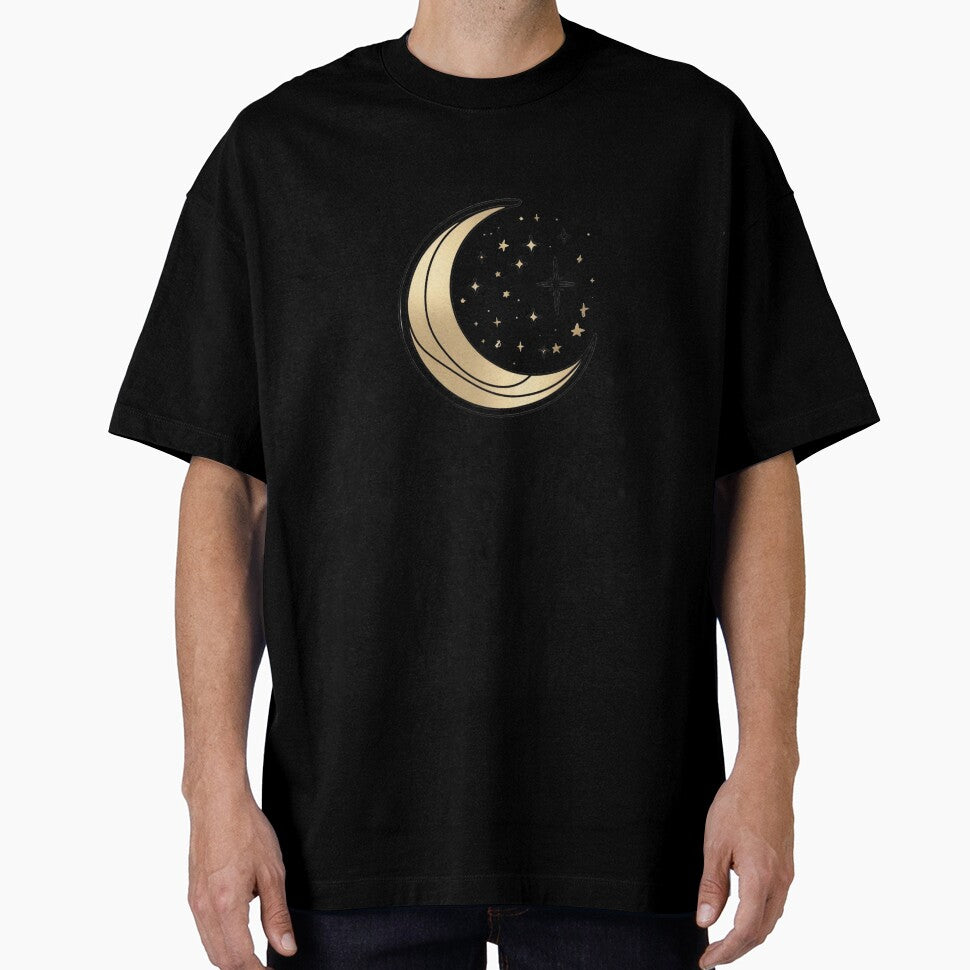 Mystical Celestial Moon and Stars – Minimalist Cosmic Design by LaurannaDesign