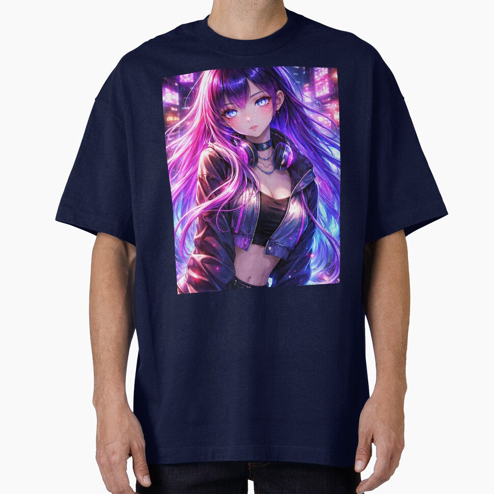 Hypnotic Neon Anime Girl – Cyberpunk Waifu Aesthetic Glow by AnimDream