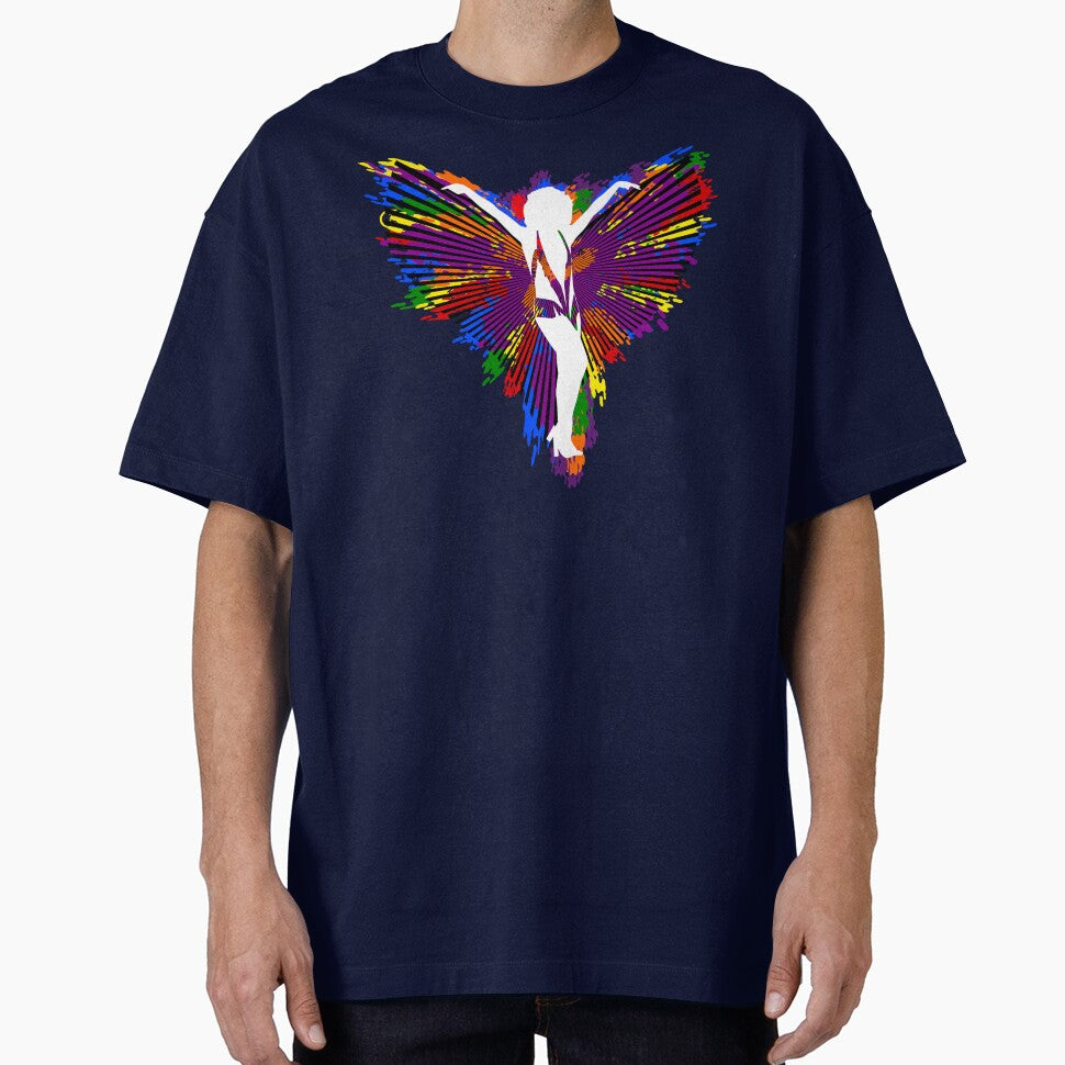 Beautiful angel on multicolored background by Tong4130