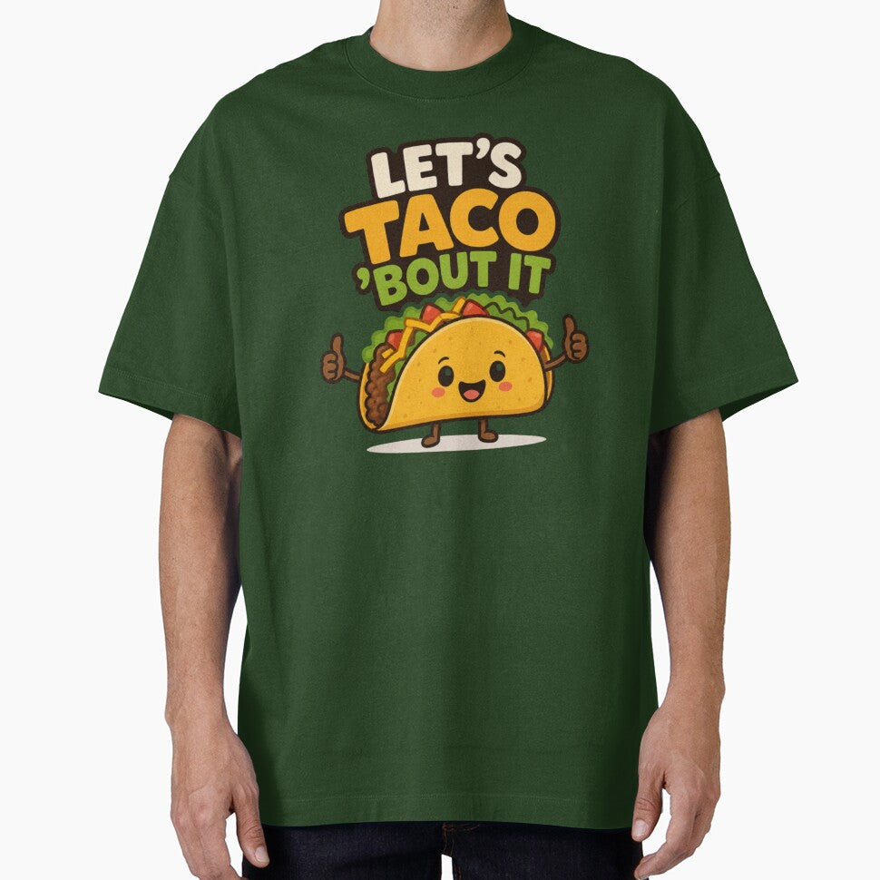 Let's Taco 'Bout It | Cute Kawaii Taco Pun Cartoon Design by Savage Dreams